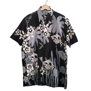CABALI Tropical Print Shirt Men's M 100% Cotton Vintage-Inspired Resortwear
